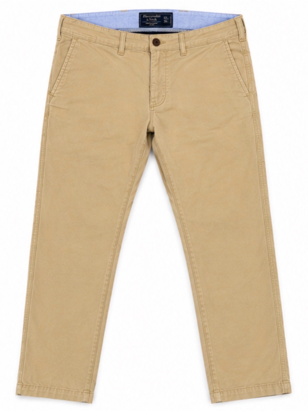 Abercrombie & Fitch Men's Khaki Slim Stretch Chinos - Light Tan Versatile Modern